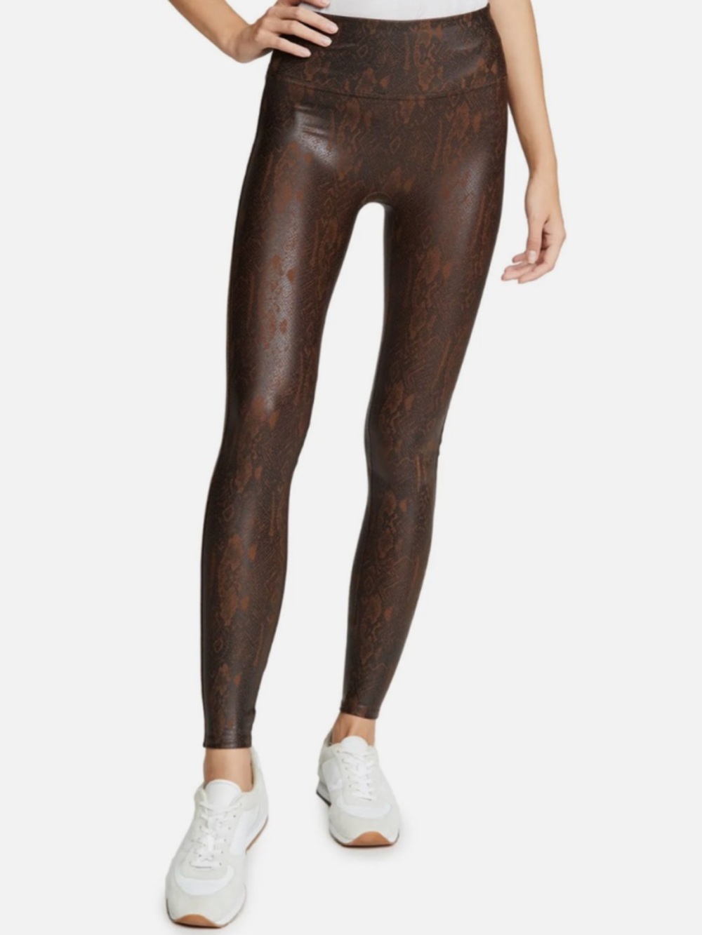 SPANX Brown Snake-Print High-Waist Leggings